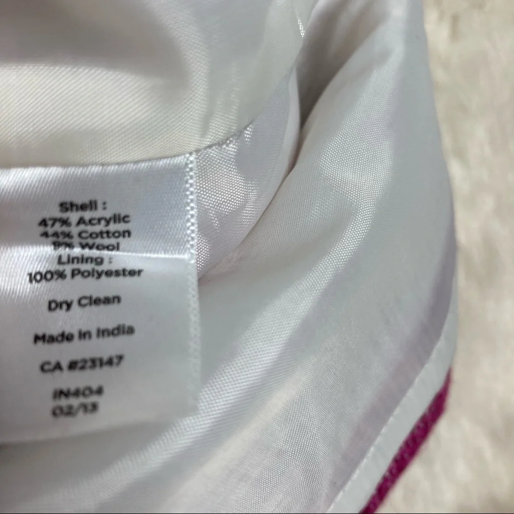 talbots Pink Tweed Pencil Skirt Career 2P - Picture 4 of 5